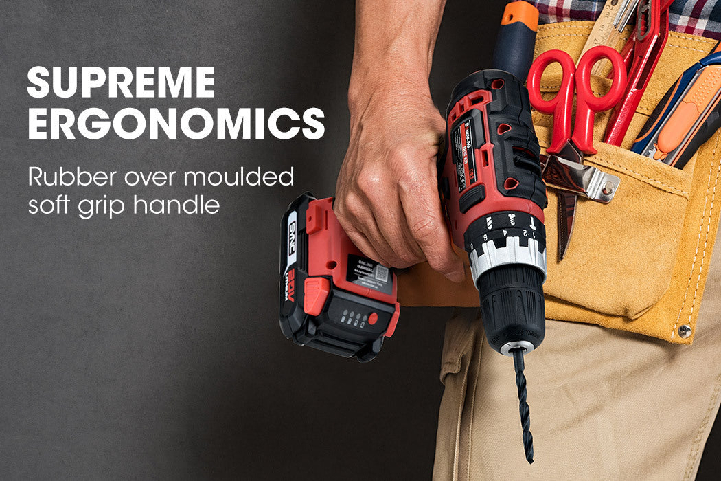 BAUMR-AG 20V Cordless Power Drill Kit with Lithium Battery