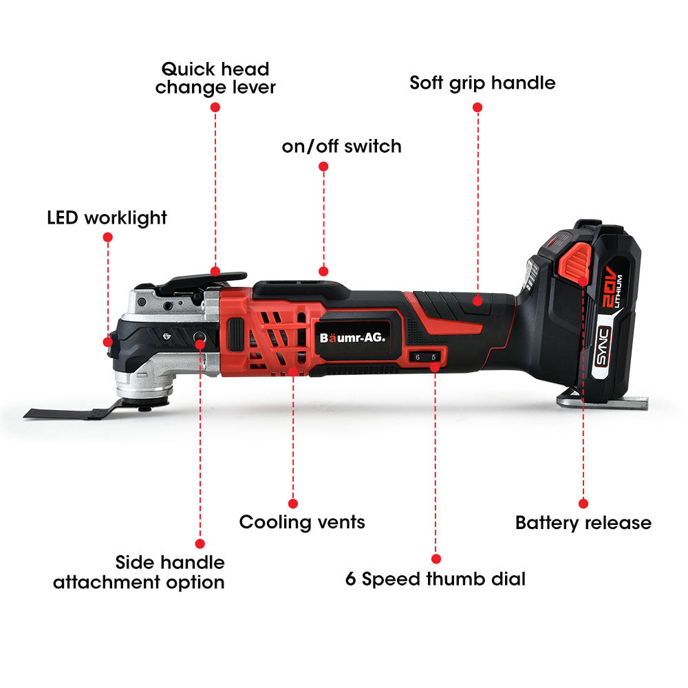 Baumr-AG 20V Cordless Oscillating Multi-Tool